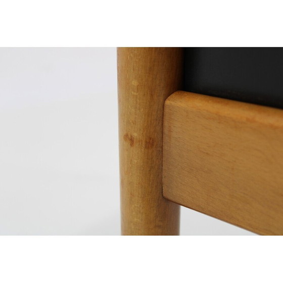 Image 1 of Vintage Hocker aus Leder und Buche, Dänemark 1960