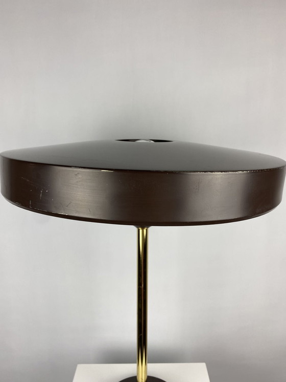 Image 1 of Eine von vier Braun und Gold Tischlampe Timor 69 von Louis Kalff für Philips 1970