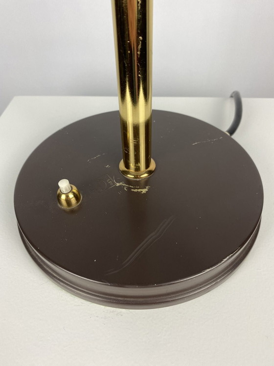 Image 1 of Eine von vier Braun und Gold Tischlampe Timor 69 von Louis Kalff für Philips 1970