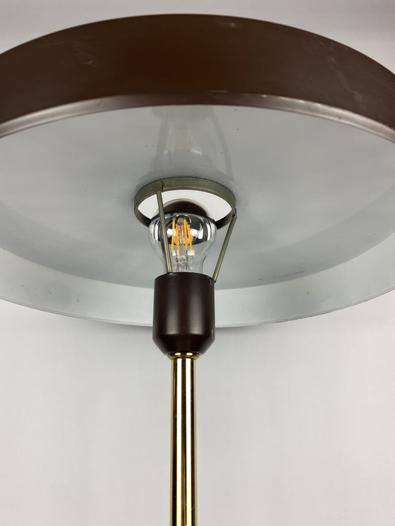 Image 1 of Eine von vier Braun und Gold Tischlampe Timor 69 von Louis Kalff für Philips 1970