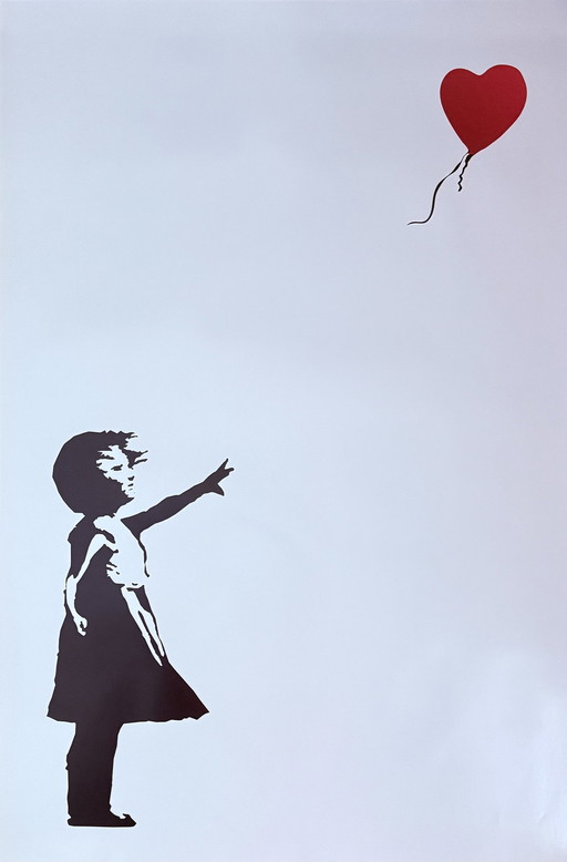Banksy: "Mädchen mit Luftballon". Großes Format.