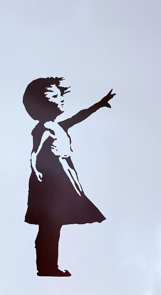 Image 1 of Banksy: "Mädchen mit Luftballon". Großes Format.