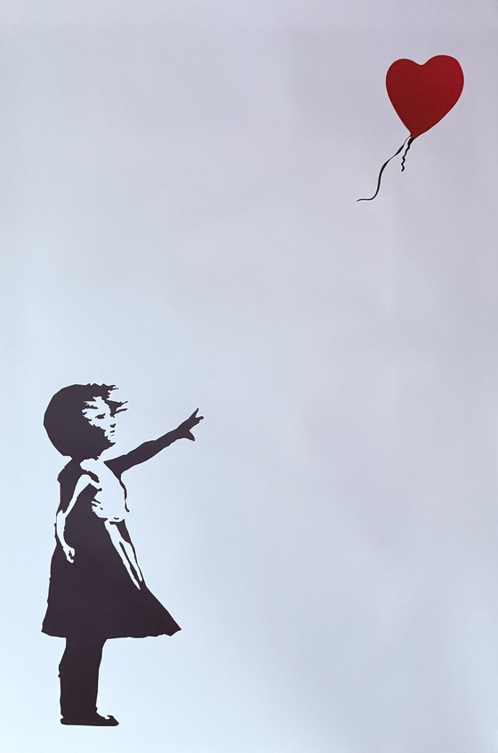 Image 1 of Banksy: "Mädchen mit Luftballon". Großes Format.
