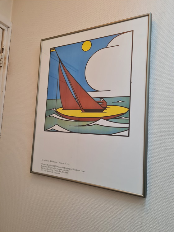 Image 1 of Farblithografie Das Segelboot, Willem Van Leusden, 1921, De Stijl.