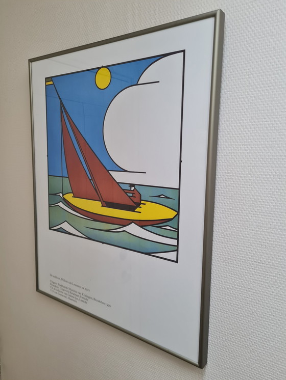 Image 1 of Farblithografie Das Segelboot, Willem Van Leusden, 1921, De Stijl.