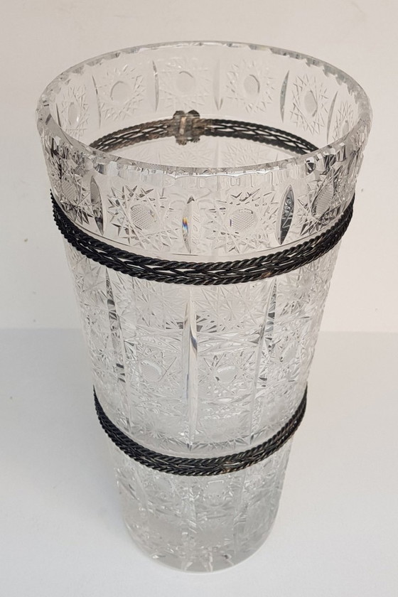 Image 1 of Bohemian Queen Spitze Vase mit Kristallschliff