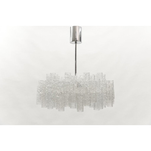 2-stöckiger Kronleuchter aus glasiertem Glas für Doria Leuchten, Deutschland 1960