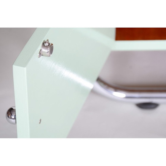 Image 1 of Vintage Bauhaus Schrank aus verchromtem Stahl und lackiertem Holz, Tschechien 1930er Jahre