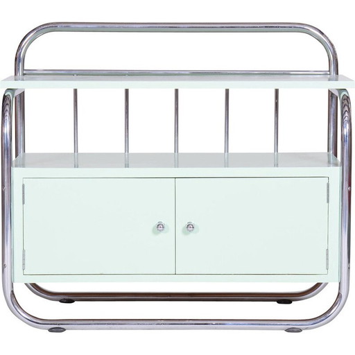 Vintage Bauhaus Schrank aus verchromtem Stahl und lackiertem Holz, Tschechien 1930er Jahre