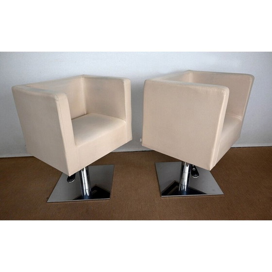 Image 1 of Paar Vintage-Drehsessel "Palladium" aus Kunstleder