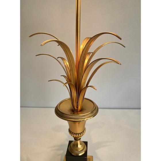 Image 1 of Paar alte Palmenlampen aus Chrom und Messing, Frankreich 1970