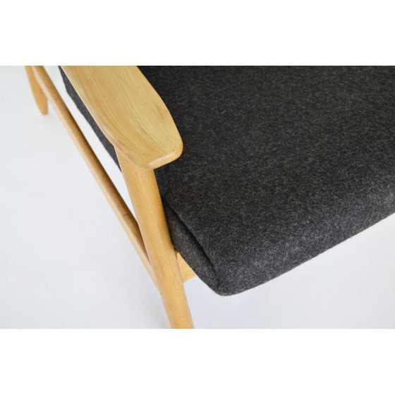 Image 1 of Ąžuolas-Sessel aus Filz und Buchenholz von Valerija Ema Cukermanienė für Vilniaus Baldų Kombinatas, 1960er Jahre