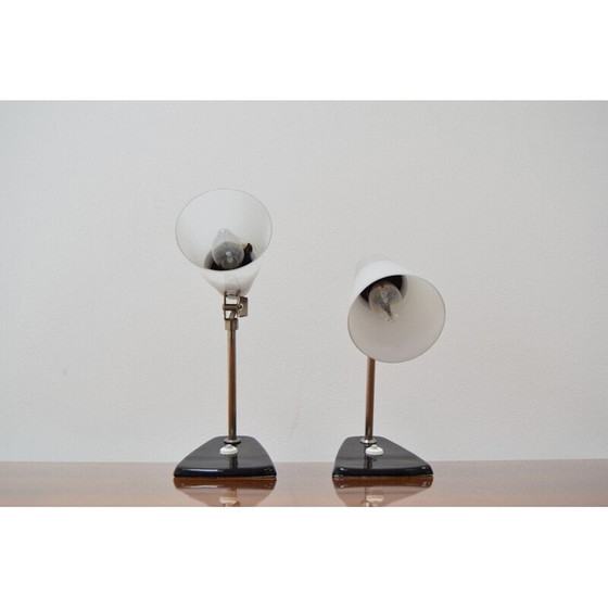 Image 1 of Paar alte Lampen aus Glas, Keramik und Metall, Tschechoslowakei 1970