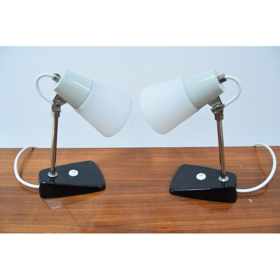 Image 1 of Paar alte Lampen aus Glas, Keramik und Metall, Tschechoslowakei 1970
