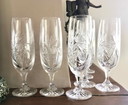 Set Aus 7 Champagnerflöten Aus Geschliffenem Kristallglas