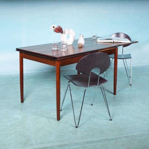 Ausziehbarer Esstisch im dänischen Vintage-Design, Tisch aus Rosenholz