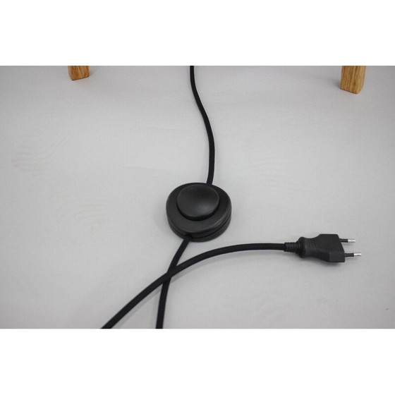 Image 1 of Vintage-Lampe aus Glas und Eichenholz, 1970er Jahre