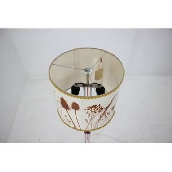 Image 1 of Vintage Stehleuchte aus weißem Stoff und Stahl für Ligdokov, Tschechoslowakei 1970