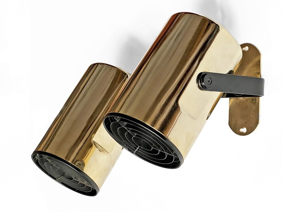 Image 1 of Paar goldene Wandleuchten "Orion" von Per Sundstedt für Kosta Lampan. Schweden 1970S