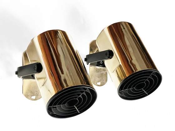 Image 1 of Paar goldene Wandleuchten "Orion" von Per Sundstedt für Kosta Lampan. Schweden 1970S