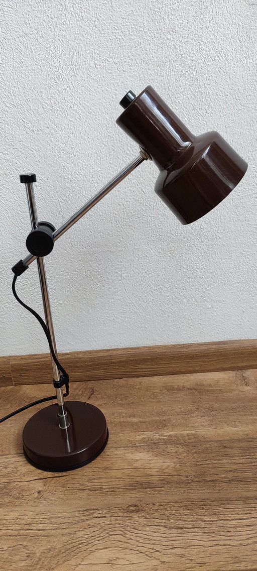 Veneta Lumi Seventies '70s Lampe Schreibtischlampe Braun