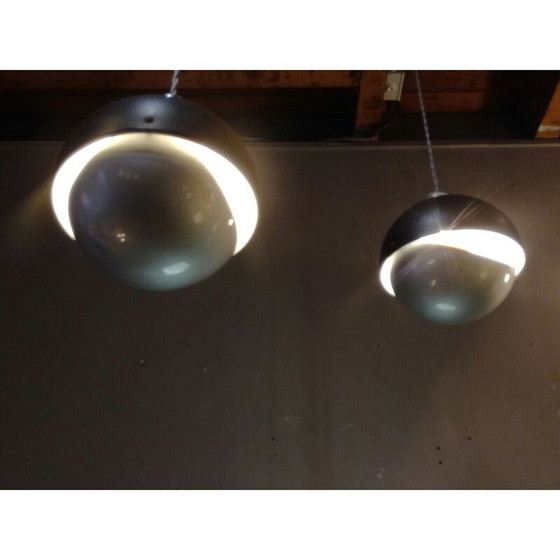 Image 1 of Set aus 2 vintage pendelleuchten aus aluminium von Raak