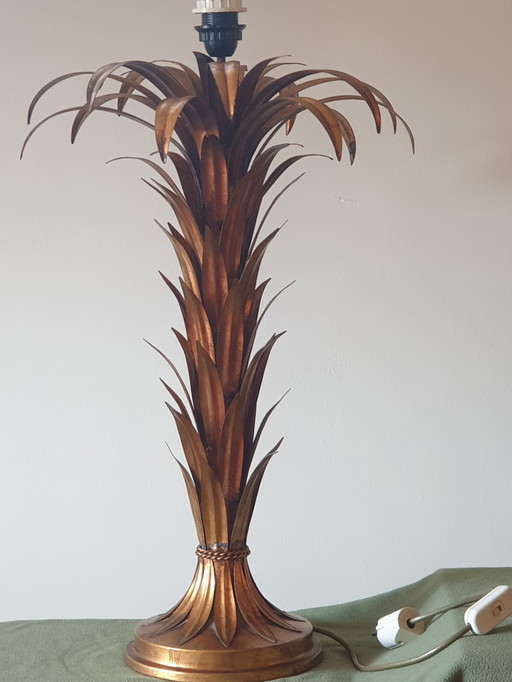 Seltene Vintage Italienische Hollywood Regency Salvadori Palmen Tischlampe 60/70