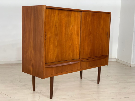 Image 1 of Danish teak highboard schrank kommode vintage