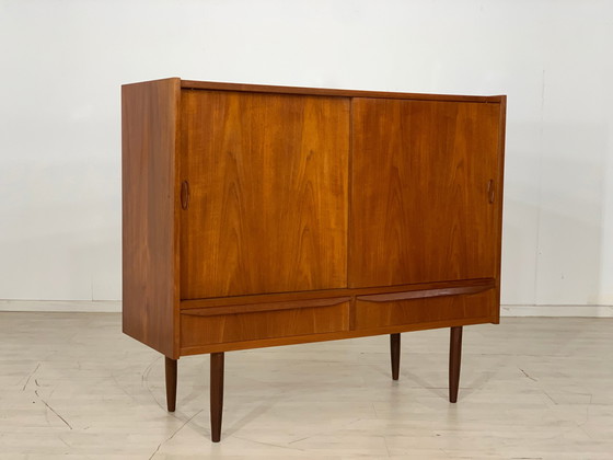 Image 1 of Danish teak highboard schrank kommode vintage