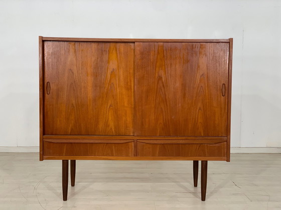 Image 1 of Danish teak highboard schrank kommode vintage