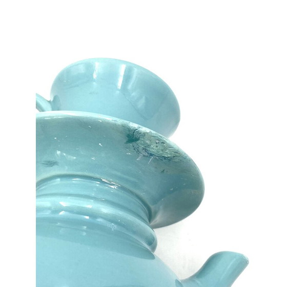 Image 1 of Vintage-Vase mit blauen Teetassen, Italien 1980