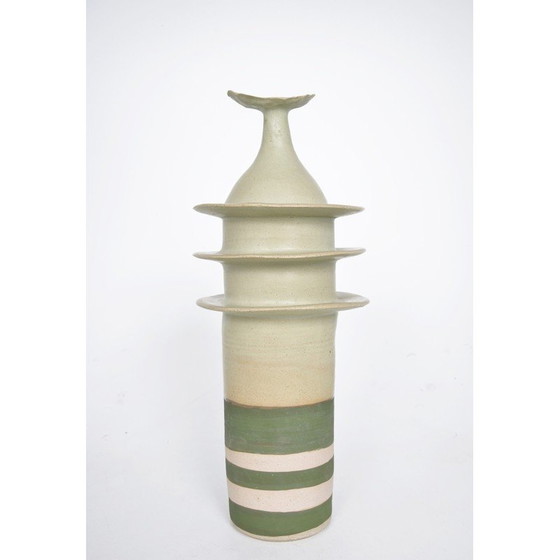 Image 1 of Pagoden-Topf aus Sandstein von Alan Ashpool, England 1970er Jahre