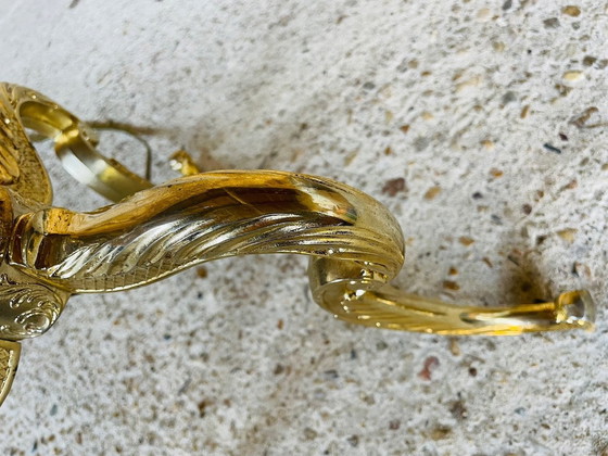 Image 1 of Vintage, Stehlampe mit vergoldetem Messingdekor, 1960S