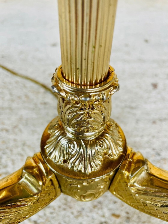 Image 1 of Vintage, Stehlampe mit vergoldetem Messingdekor, 1960S