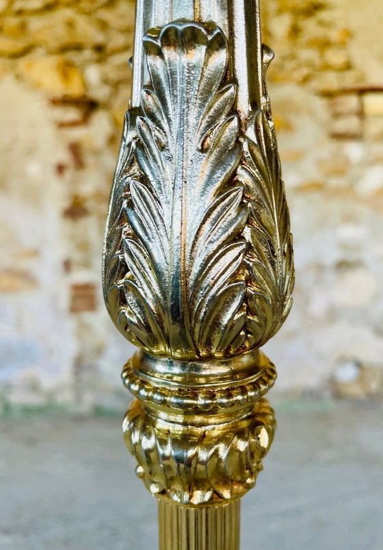 Image 1 of Vintage, Stehlampe mit vergoldetem Messingdekor, 1960S