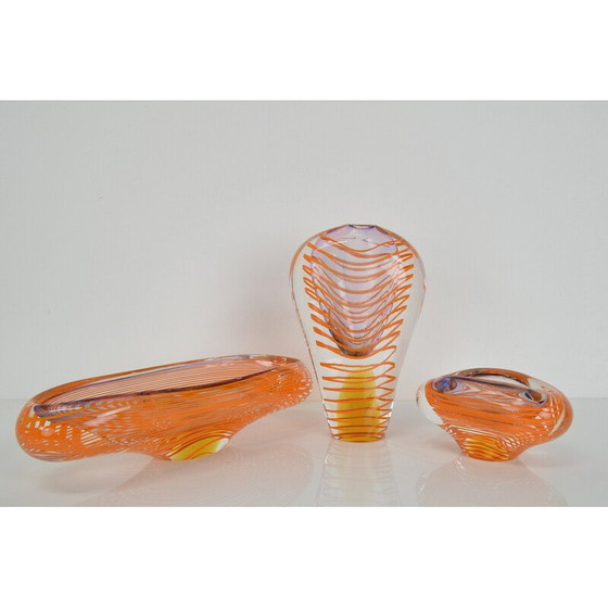 Image 1 of Set aus altem Kunstglas von Ivo Rozsypal, Tschechoslowakei 1970er Jahre