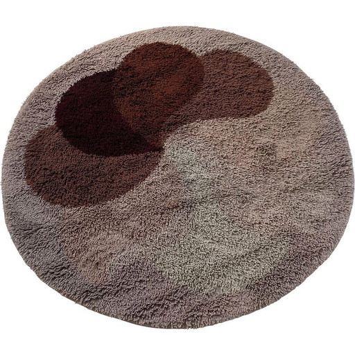 Psychedelischer mehrfarbiger Polyacryl-Wollteppich von Desso, Niederlande 1970er Jahre