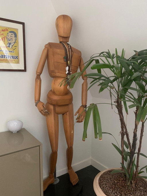 VIntage Schaufensterpuppe aus Holz und in Lebensgröße