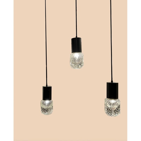 Image 1 of 3er-Set Hängeleuchten aus Muranoglas von Gino Sarfatti, 1960