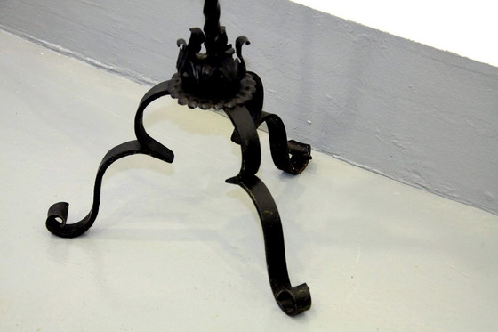 Image 1 of Stehlampe Butler Glocke Eisen Messing Dimmbar Unikat Retro Antik