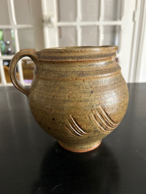 Krug Aus Sandstein Signiert Jg