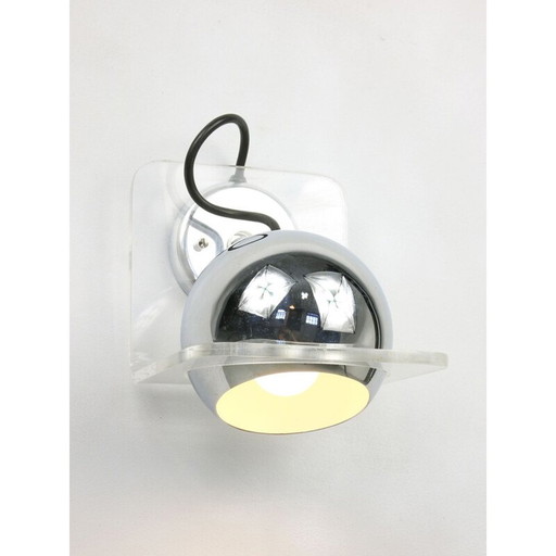 Vintage Italienische Chrom Wandlampe Eyeball