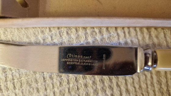 Image 1 of 6x Vintage Sheffield Obstmesser mit Knochengriff