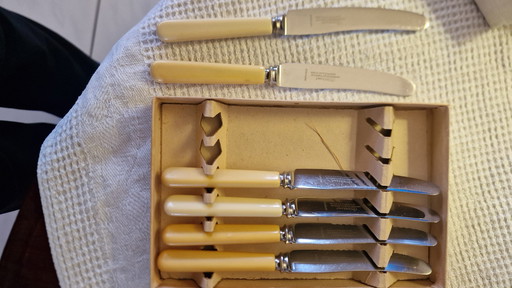 6x Vintage Sheffield Obstmesser mit Knochengriff