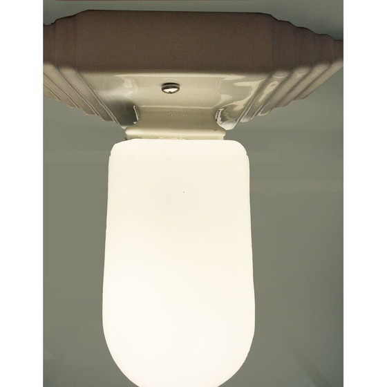 Image 1 of Wandlampe aus Opal und Porzellan von Roca Spain