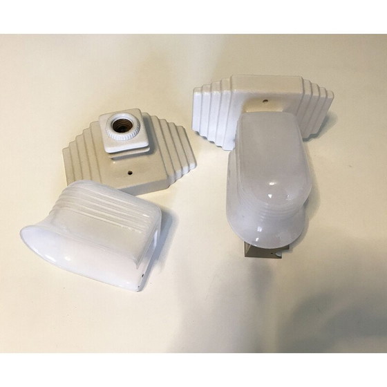 Image 1 of Wandlampe aus Opal und Porzellan von Roca Spain