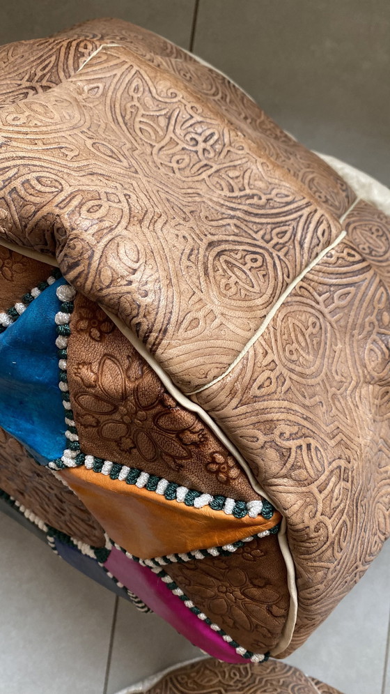 Image 1 of ✨ Authentische Berber Poufs - Handgefertigt aus echtem Schafsleder aus Fez, Marokko ✨