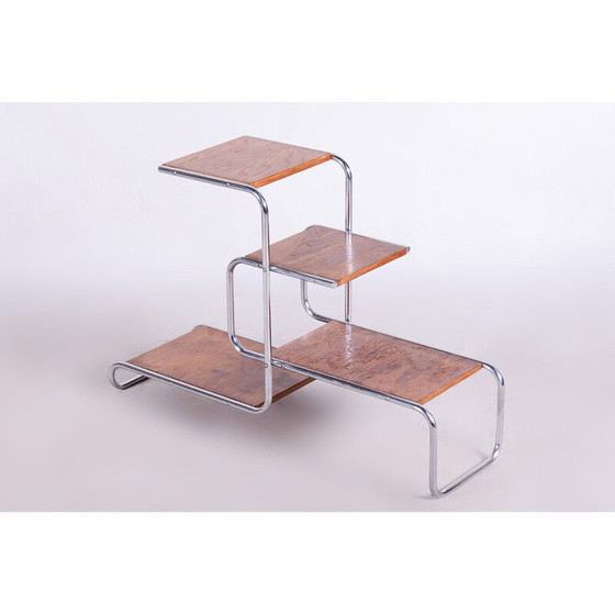 Image 1 of Blumenständer aus tschechischem Eichenholz und Chrom von Kovona, 1930er Jahre