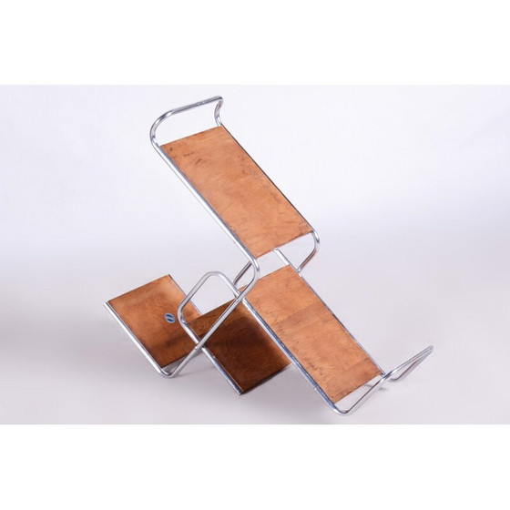 Image 1 of Blumenständer aus tschechischem Eichenholz und Chrom von Kovona, 1930er Jahre