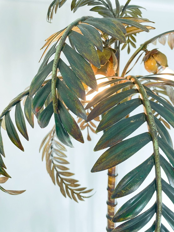 Image 1 of Vintage Stehlampe mit bemalter Palme
